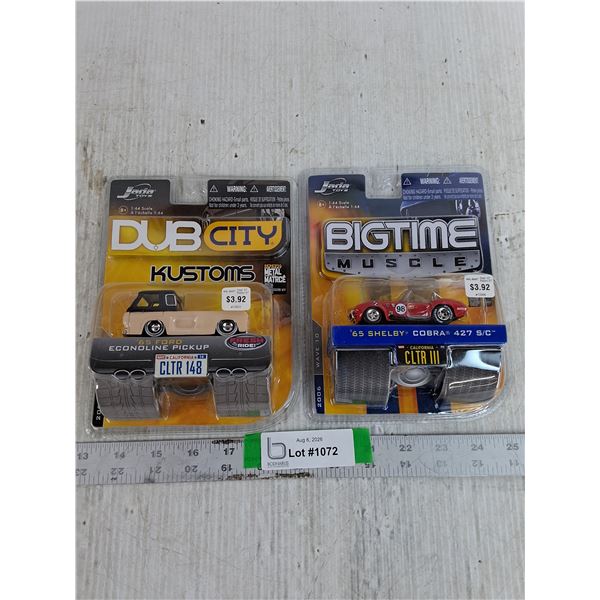 (2) Jada Toys Car Models- '65 Ford Econoline Pickup, '65 Shelby Cobra Both Sealed