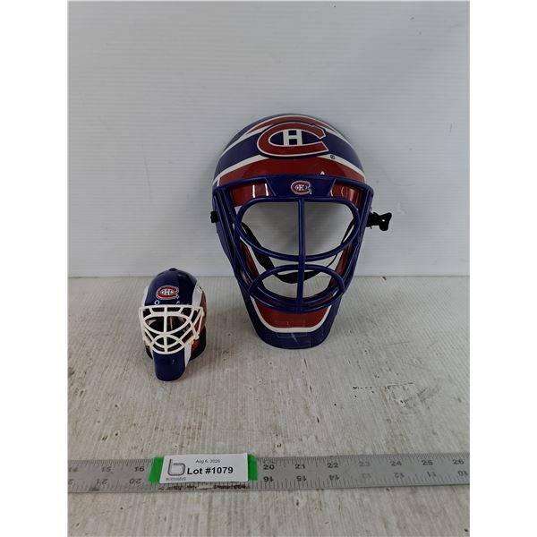 Montreal Canadiens Hockey Mask 10.5" And Small Figurine Carey Price