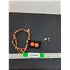 Image 1 : Necklace, Earrings, (2) Gold Colored Rings Sizes 7 & 8 Cannot Authenticate
