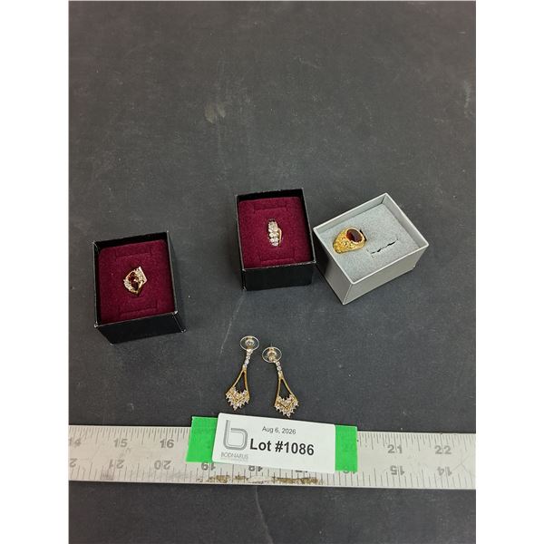 K3l Gold Colored Rings Sizes 7 & 8, Earrings Cannot Authenticate