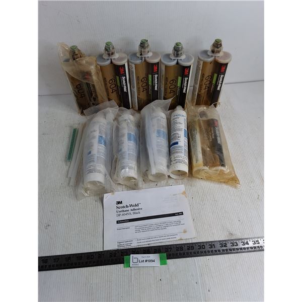 6 Tubes 3M Scotch Weld Urethane Adhesive, 4 Tubes of All Weather Epoxy - Some Partial - Cannot Ship