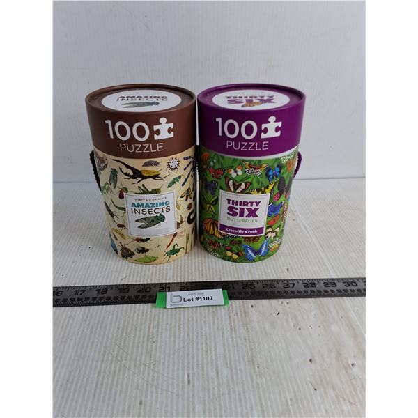 (2) 100-Piece Jigsaw Puzzles - Amazing Insects & 36 Butterflies