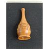 Image 2 : Hand Carved Wooden Vase - 7" High
