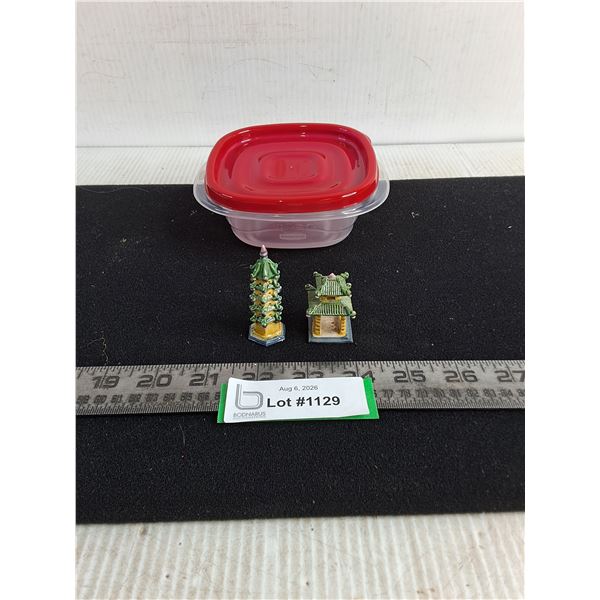 Vintage Ceramic Oriental Architectural Ornaments, Food Storage
