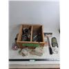 Image 1 : Wooden 16x16x8" Parts Box w/ Bulk Hardware & Roller Tool - Cannot Ship