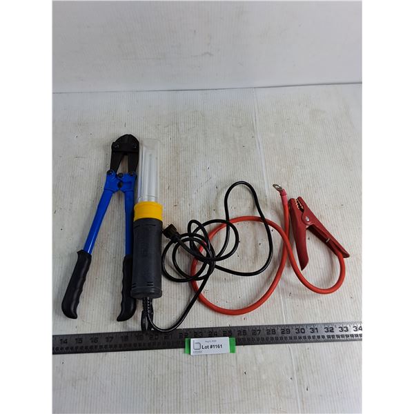 Bolt Cutters, Prime Flourescent Trouble Light - Working, Alligator Cable Clamp