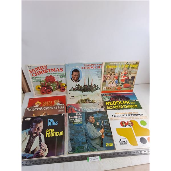 (12) Vintage Mostly Christmas Themed Records