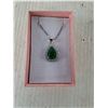 Image 2 : Green Water Drop Pendant Necklace With Silver Colored Chain Cannot Authenticate