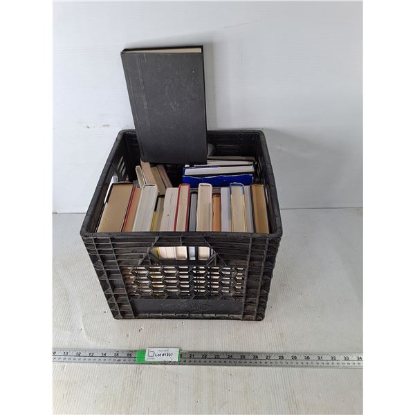 Variety Of Books In Crate 13"x13"x10", (2) Light Bulbs, Pickup Only