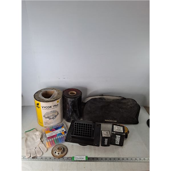 Tar Paper Roof, Self Adhered Window & Doors Flashing, Large Bolts, 3/8 Flat Washers, Tool Bag, Misc