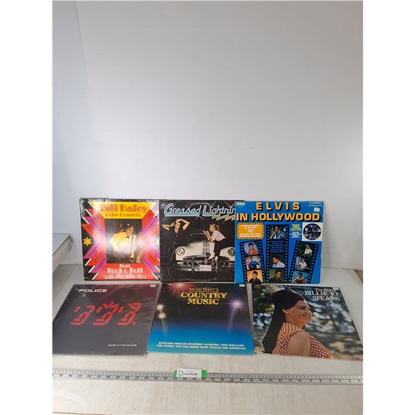 (6) Records- Elvis, BillieJo Spears, Bill Haley, Greased Lightning, The Police