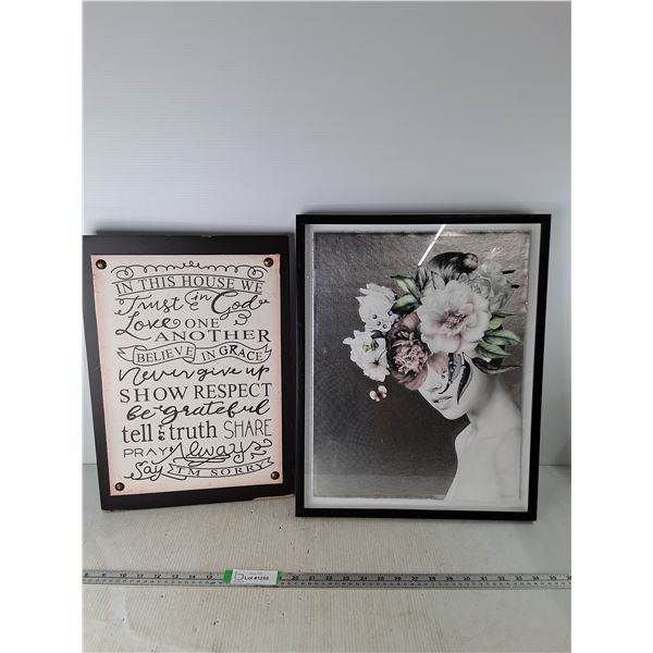 (2) Framed Decor Pictures Up To 20"x16" Preferred Pickup