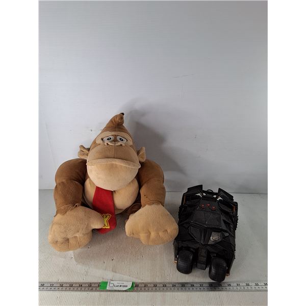 Donkey Kong Stuffy 16.5", BatMobile Figurine 12.5"