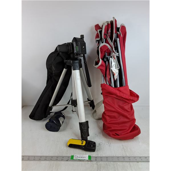 Camping Chair, Mastercraft Self Leveling Laser, Tripod, Pickup Only