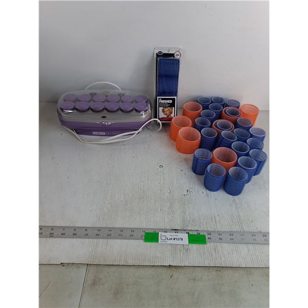Conair Ion Shine Hot Roller (Powers On) & Extra Rollers (As Is) W/ Real Club Bag