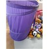 Image 6 : Assortment of Stuffed Animals, w/ 25"Laundry Hamper, Pickup Only