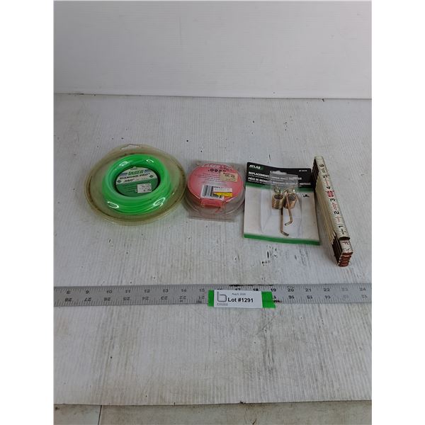Trimmer Lines, Power Rake Springs, Jointed Measuring Device