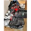 Image 1 : Partial Set of Junior Hockey Gear - Shin, Pants, Chest, Neck Pads & Bag