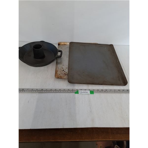 Emeril Cast Iron Chicken Pan & (2) Baking Sheets