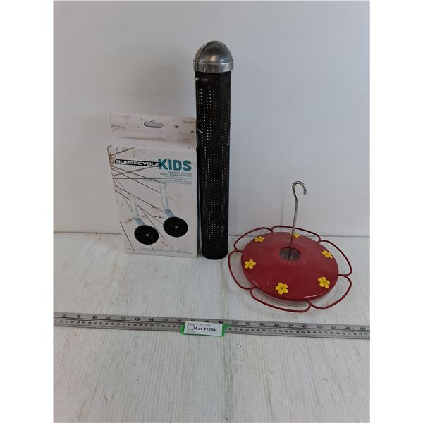Supercycle Kids Bicycle Training Wheels, Hummingbird Feeder, & Squirrel-Proof Bird Feeder