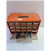 Image 5 : Metal Organizer With Plastic Drawers 9.75" x 12" x 6", With Random Stuff