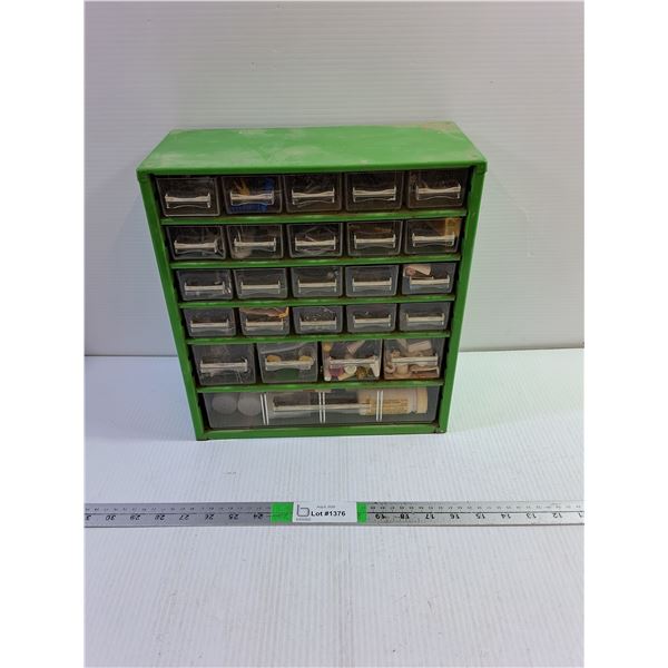 Metal Storage With Plastic Drawers 13" x 6" x 6", Misc