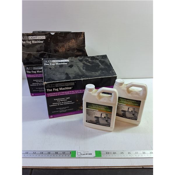 (2) Kaleidoscope Light Machine- Powers On, (1.5) Jugs of Fog Solution, Pickup Only