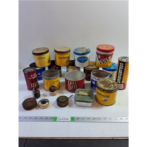 (12) Vintage Tobacco Tins, Misc