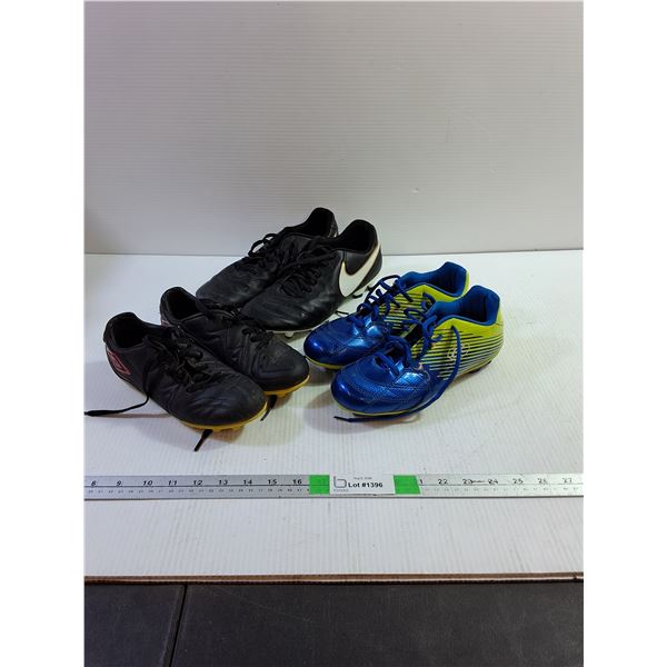 Youth Umbro Cleats Size 3, Youth Rawlings Cleats Size 6, Adult Nike Cleats Size 9.5
