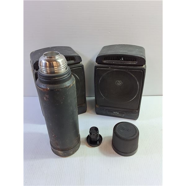 Aladdin Thermos, (2) Bookshelf Speakers