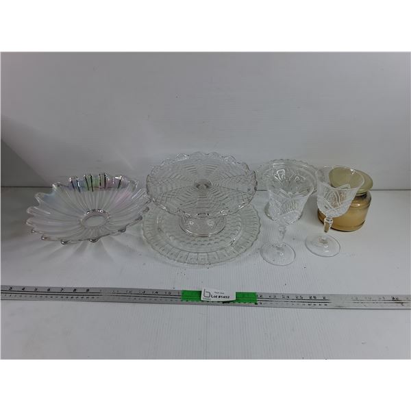 Footed Candy Bowls, Cake Dish, Glass Bowl, Glass Goblets, Misc