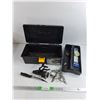 Image 1 : 16" Tool Box, Nutchell Fishing Reel, Knife, Misc