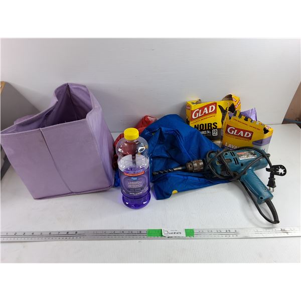 Makita Corded Drill - Powers On, As Is, Shopping Bags, Garbage Bags, Cleaner Disinfectant, Misc