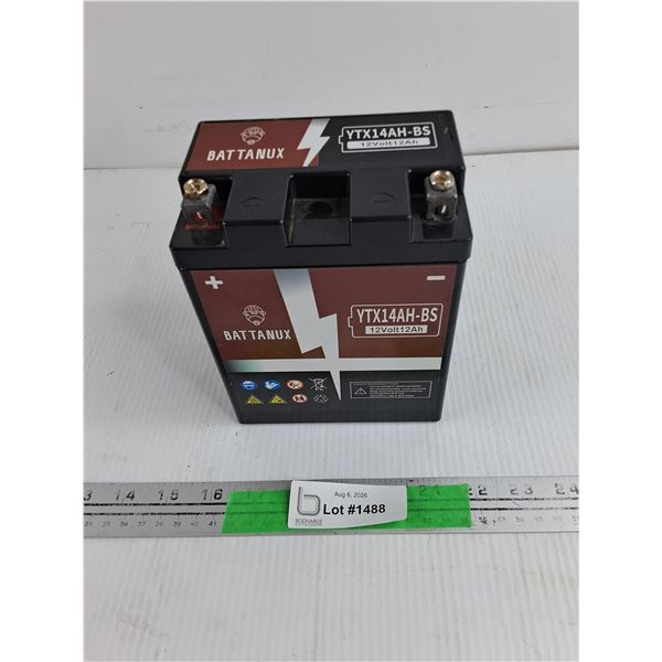 Battanux 12V 12Ah Quad/UTV Battery - New, Pickup Only