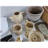 Image 4 : Superior Sandwich Maker, Cream/Sugar Set, Tea Pot, Planter, Wicker Basket, Misc