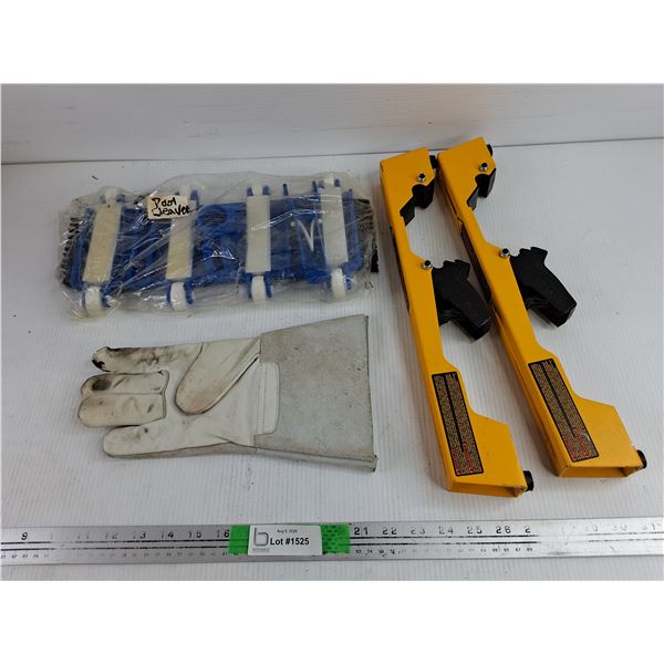 Miter Saw Mounting Brackets, Work Glove, Mop Head
