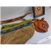 Image 3 : Baby Cover, Wooden Stick, Beaded Suede Bag, Frames Embroidery Art
