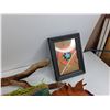 Image 5 : Baby Cover, Wooden Stick, Beaded Suede Bag, Frames Embroidery Art