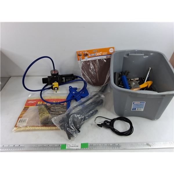 Rug Stop, Sanding Disc, Assorted Hardware, Sterlite Container, Water Pump, Misc, Pickup Only