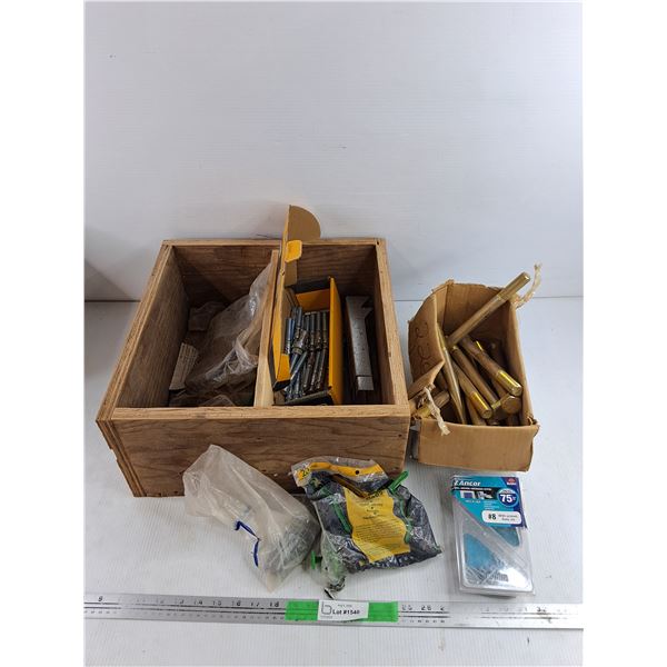 Wooden Crate 16" x 16" x 8", Bolts & Assorted Hardware, Pickup Only
