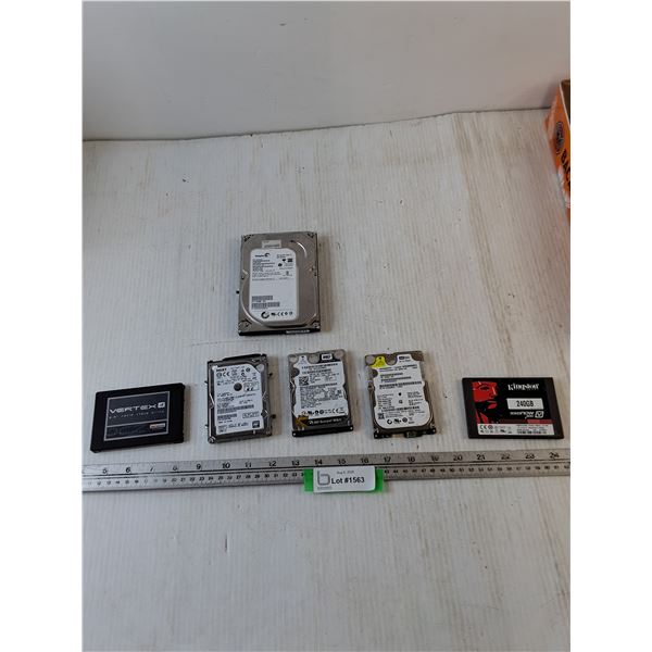 (6) Storage Drives SSDs Seagate, Vertex, HGST, WD, Kingston, All Untested As-Is