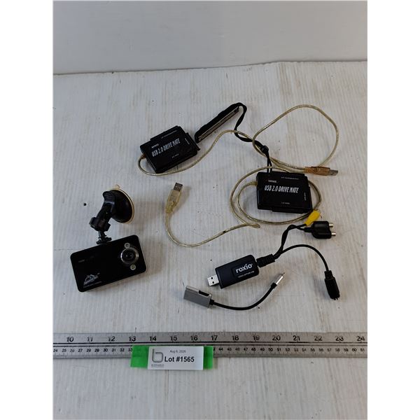 DashCam, (2) USB 2.0 Drive Mate, Roxio USB Capture,  All Untested