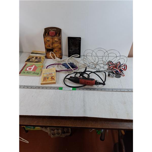 JobMate Dremel - Tested - Working, Fruit Bowl, Kobo Tablet, Books, Electrical Cords, Mini Cabinet