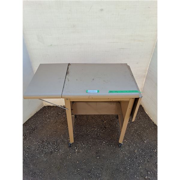**Metal Table on Wheels with Folding Extensions As-Is No Shipping