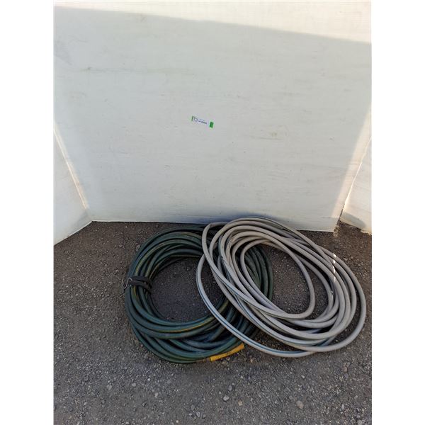 **(2) Garden Hoses White and Green As-Is No Shipping