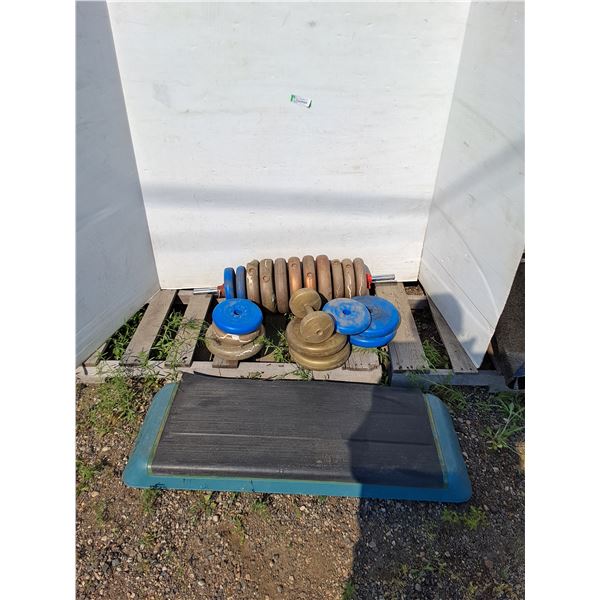 **Step Up Board and Assorted Weights No Shipping