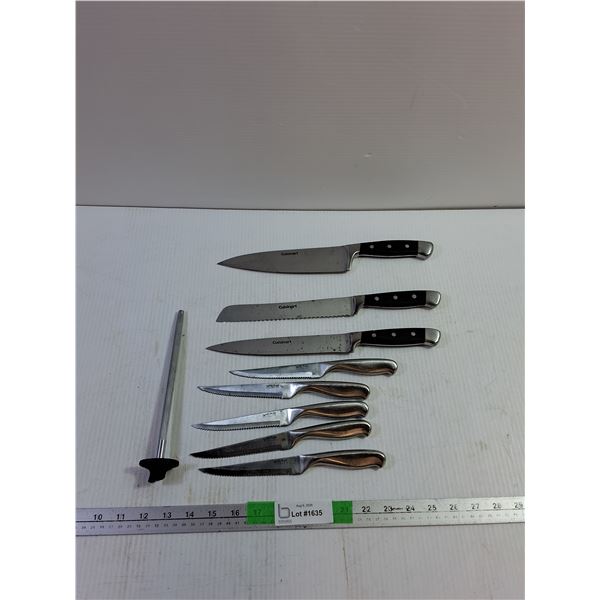 Assorted Knives and Knife Sharpener