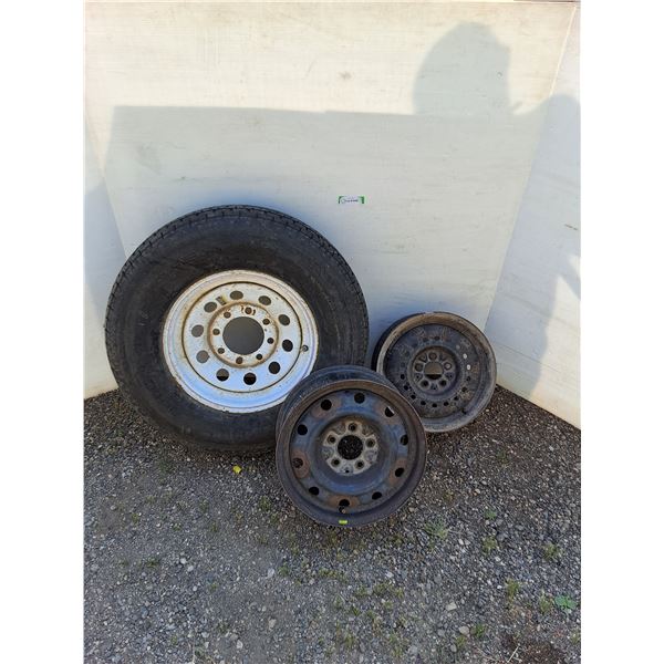 **(3) Car Rims with (1) Tire No Shipping