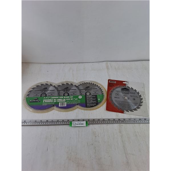 (4) 7-7 1/4"Carbide tipped Circular Saw Blades Sealed No Shipping