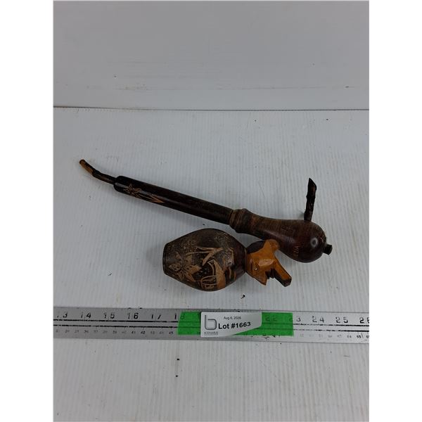 Carved Wood Smoking Pipe